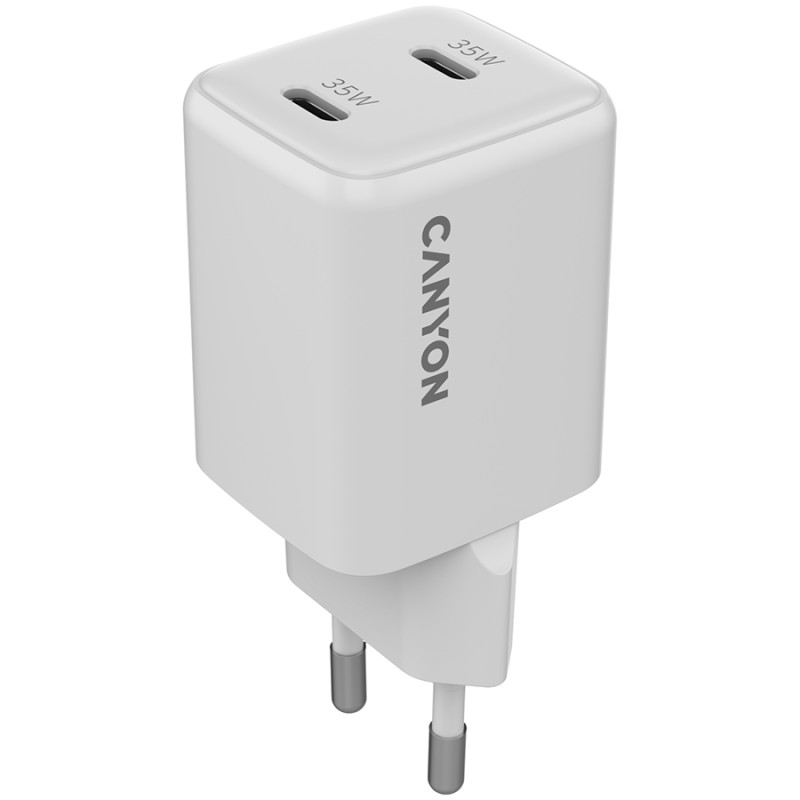 Зарядно Canyon 220V USB-C/C 35W 35CC бял