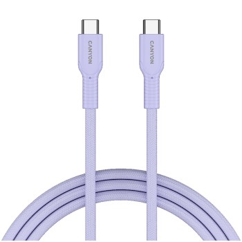 Кабел Canyon 60CL USB C-C 60W 1м лилав