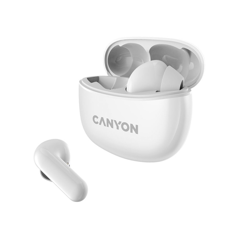 Безжични слушалки тапиCanyon TWS-5 бял