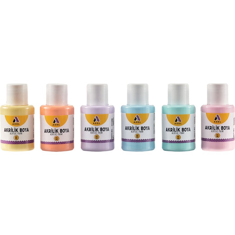 Акрилни бои Adel Pastel Colors 25мл 6цв