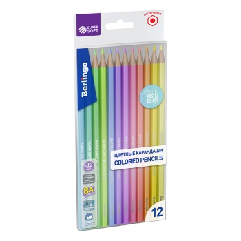 Цветни моливи Berlingo Hexag Pastel 12цв