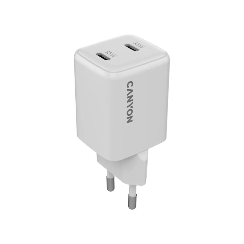Зарядно Canyon 220V USB-C/C 35W 35CC бял