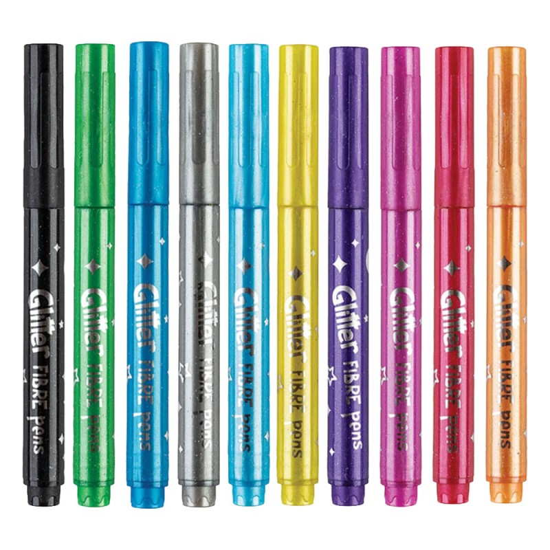 Флумастери Centrum Glitter 10 цвята