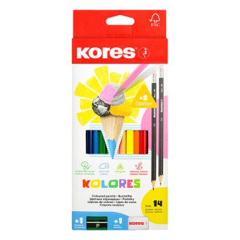 Цветни моливи Kores Kolores 12цв+остр