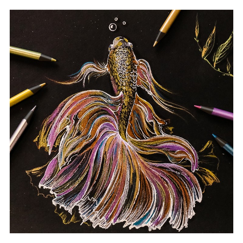 Цветни моливи Kores Metallic 12цв дълги