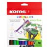 Флумастери Kores Korellos Conic 12 цвята