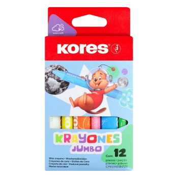 Восъчни пастели Kores Jumbo 12цв триъгъл