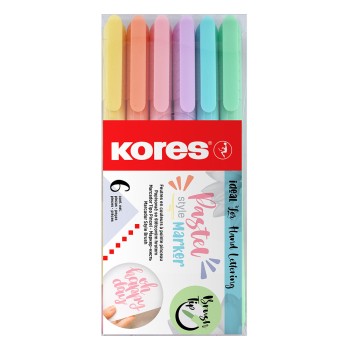 Маркер четка Kores Pastel 6 броя