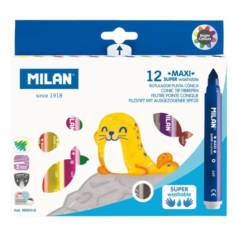 Флумастери Milan Maxi 12 цвята