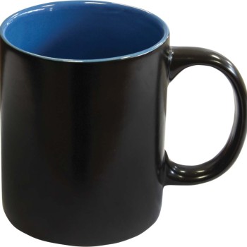 Керамична чаша Black, 275 ml, черен/оран