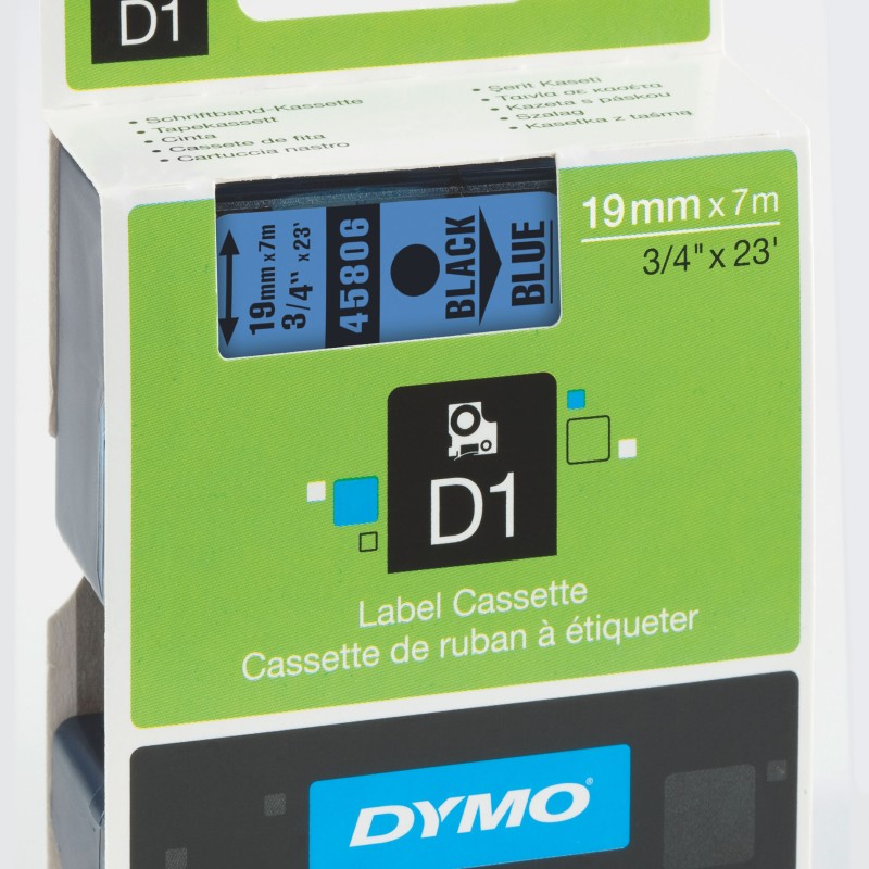Етикети Dymo D1 Stand, 19mmх7m,черен текст/бял фон