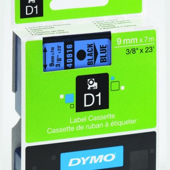 Етикети Dymo D1 Standard,9mmх7m,чер текст/син фон