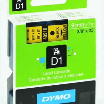 Етикети Dymo D1 Standard,9mmх7m,чер текст/жълт фон