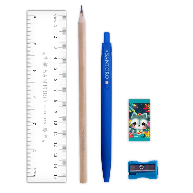 Комлект Bangoberry Stationery, 6 части, Remy Raccoon