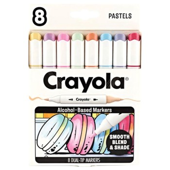 Маркери алкохолни двувърхи 8 цв. Pastels