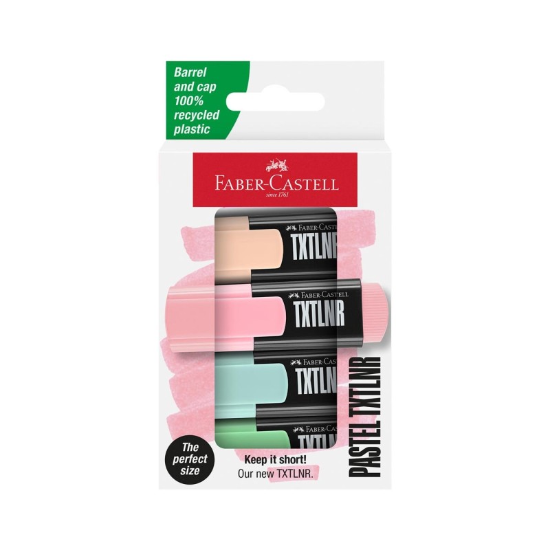 Faber-Castell Текст маркер TXTLNR, мини, пастелен, 4 цвята